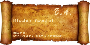 Blocher Apostol névjegykártya